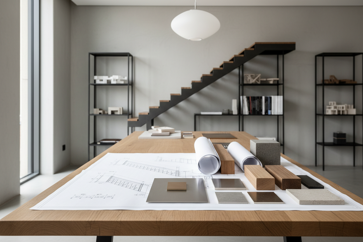 Bureau fabrication escalier sur mesure avec plan 