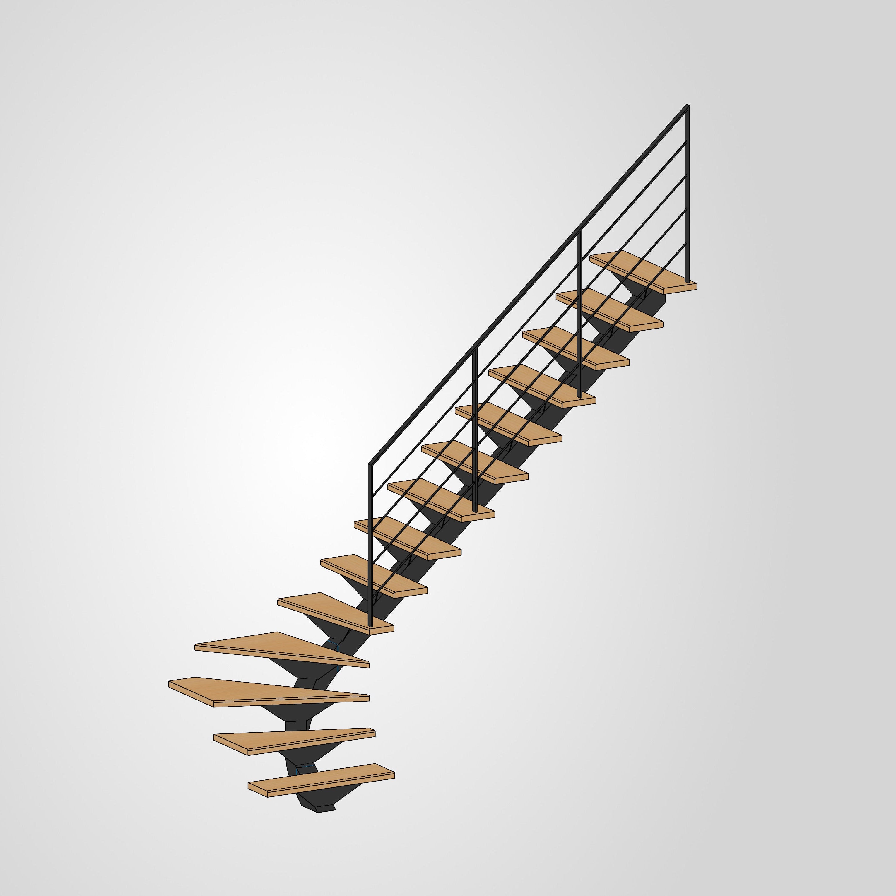 Escalier quart tournant débillardé