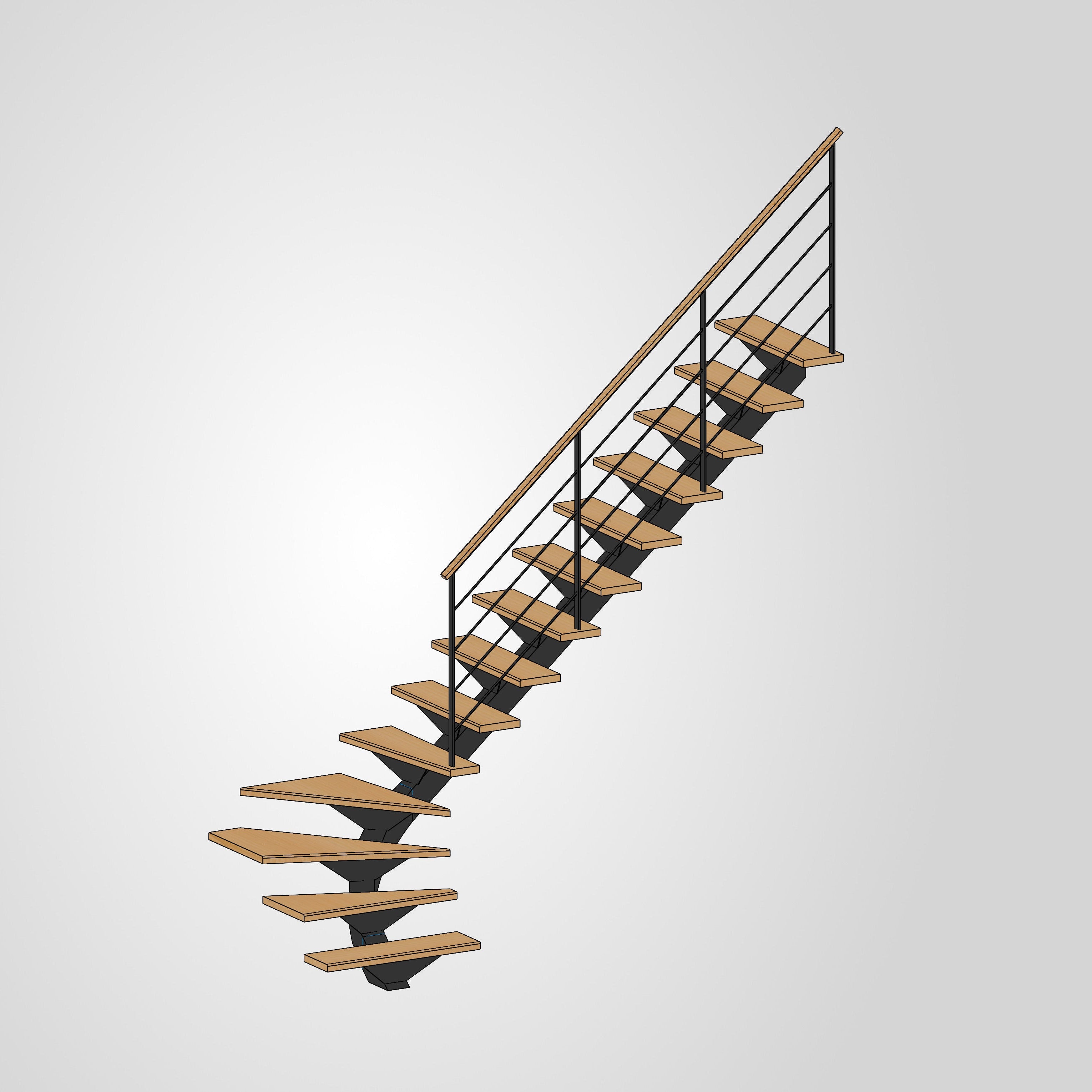 Escalier quart tournant débillardé